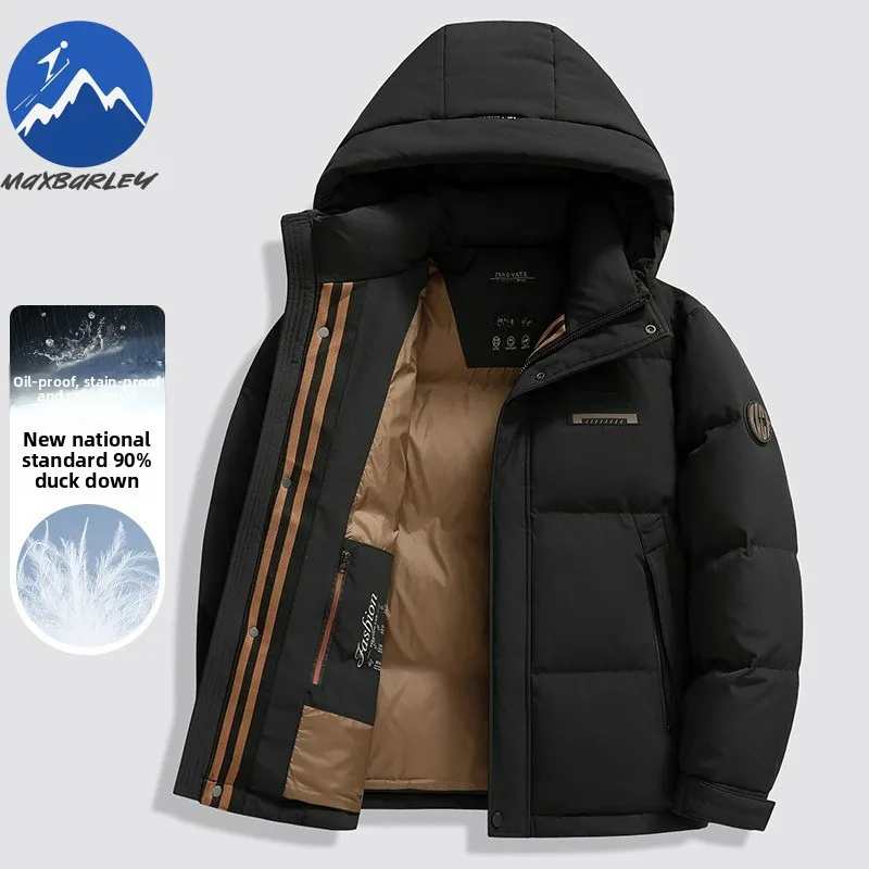 

Mens Down Jacket 2025 Classic Hooded Commute Office Light Padded Jackets Fashion Urban Style Thick Warm Winter Puffer Coat
