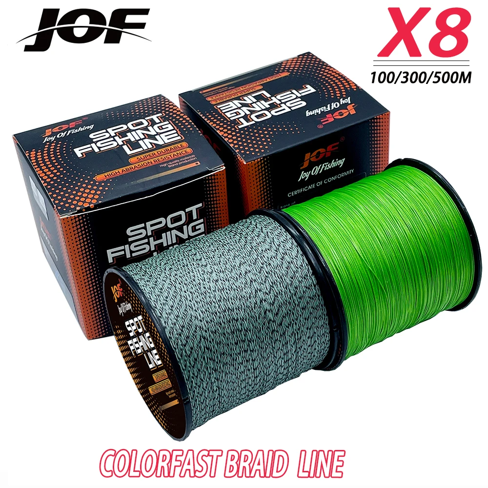 JOF Colorfast 8 Strands Braided Fishing Line X8 Ultra Light Japan Multifilament Fishing Line8.2-35.8kg High Quality for Seawater