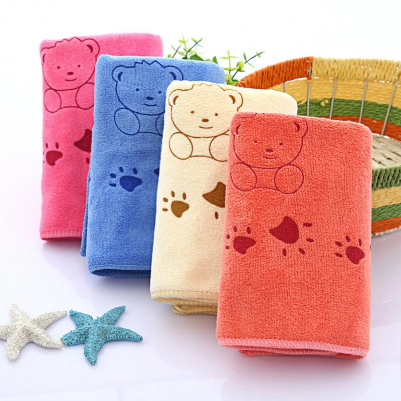 Baby Cartoon Print Towel thicken Infant Cotton Absorbent Drying Swimwear Kids Cute Towels baby bath towels and washcloth 25*50CM