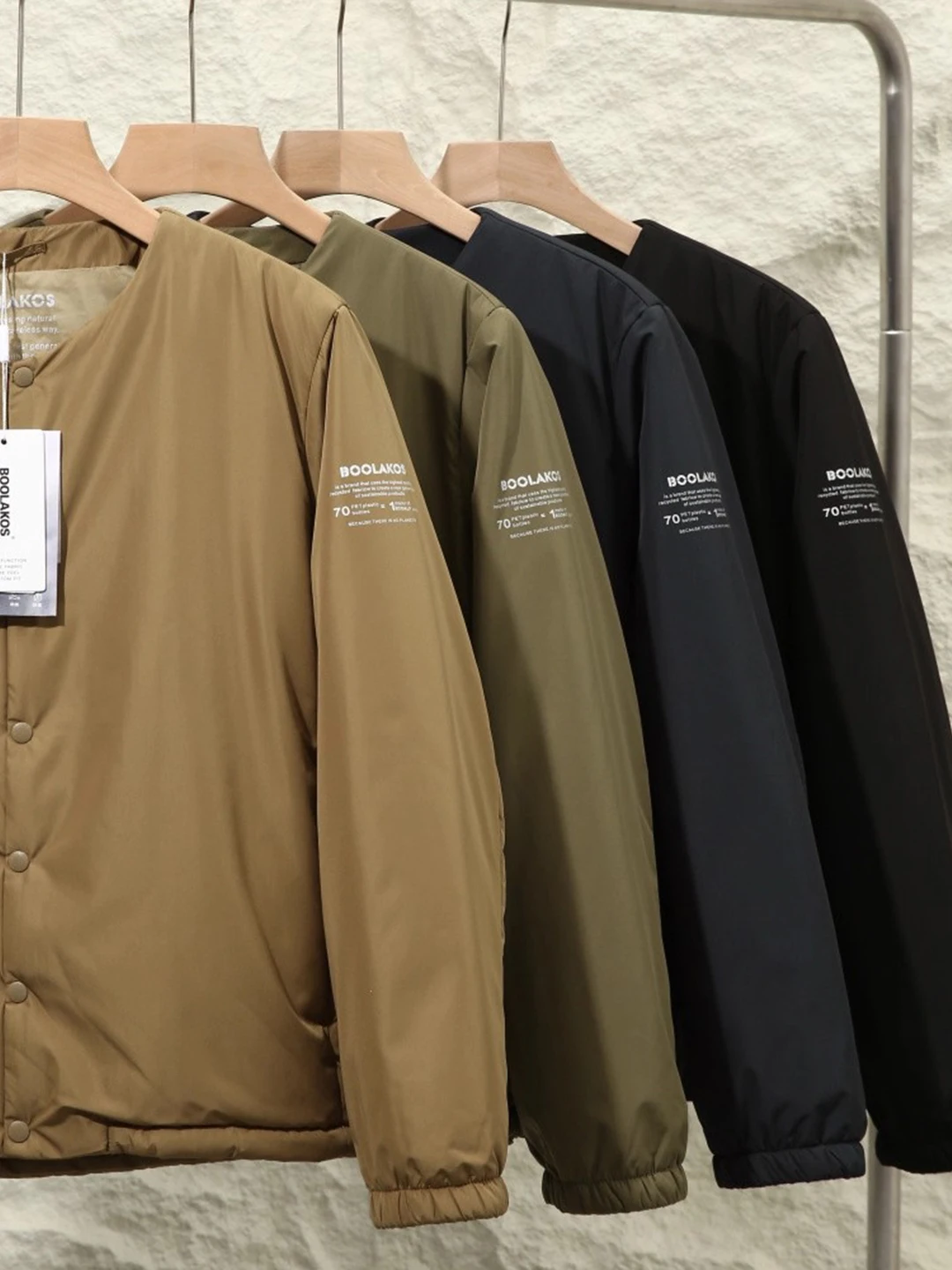 

Экологичная высококачественная мужская легкая дышащая теплая хлопковая куртка для осени и зимы, повседневная, с круглым вырезом, длинная, с рукавами