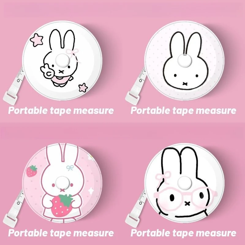 Cartoon Kawaii New Style Measurements Ins Style Measuring Ruler Simple Clear Color Portable Soft Tape Measure Good Looks Miffy