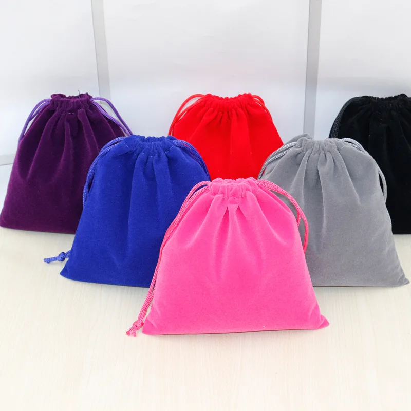Retail from 1 pc 10x25 15x30 20x30 25x35 cm Large Big Size Black Velvet Drawstring Bag Pouch For Packaging Display Gift Bags