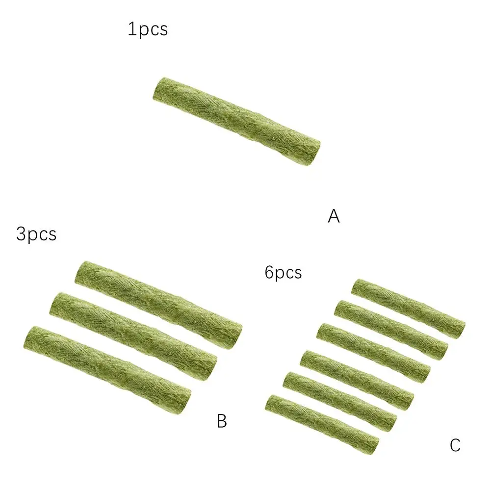 6pcs Grass Teething Sticks Mild Hair Removal Pet Snacks Grinding Teeth Freeze-dried Stick Grass Q2h4