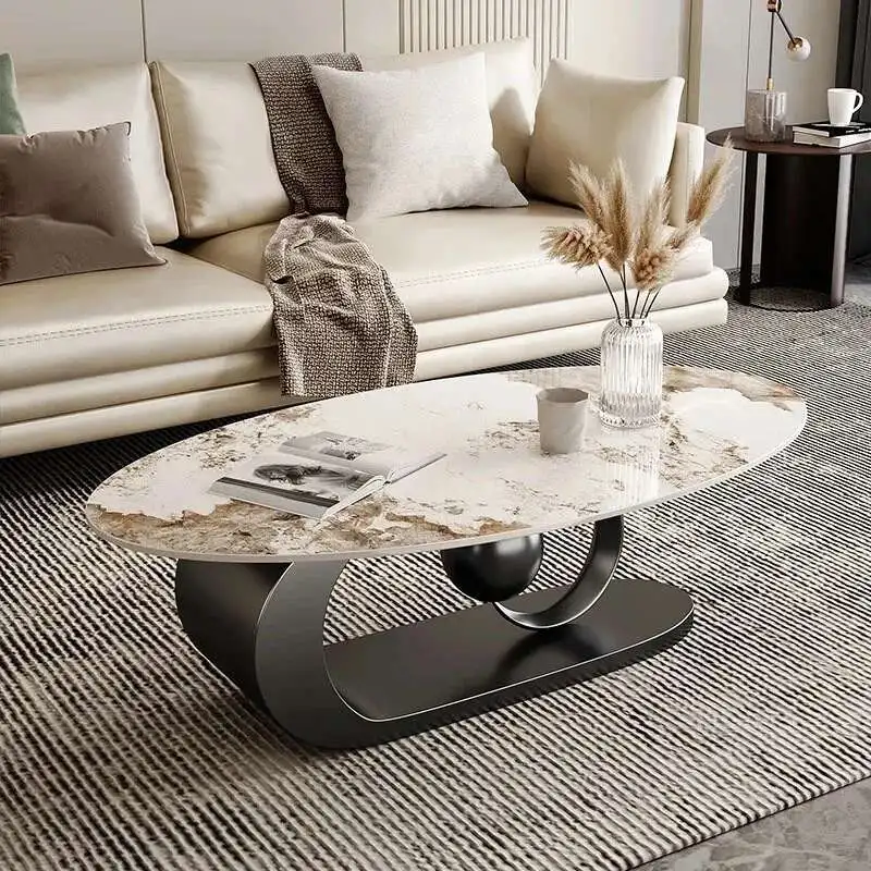 

Modern Coffee Tables Luxury Design Living Room Center Table Set Minimalist Coffee Table Unique Oval Desk Home Decoration
