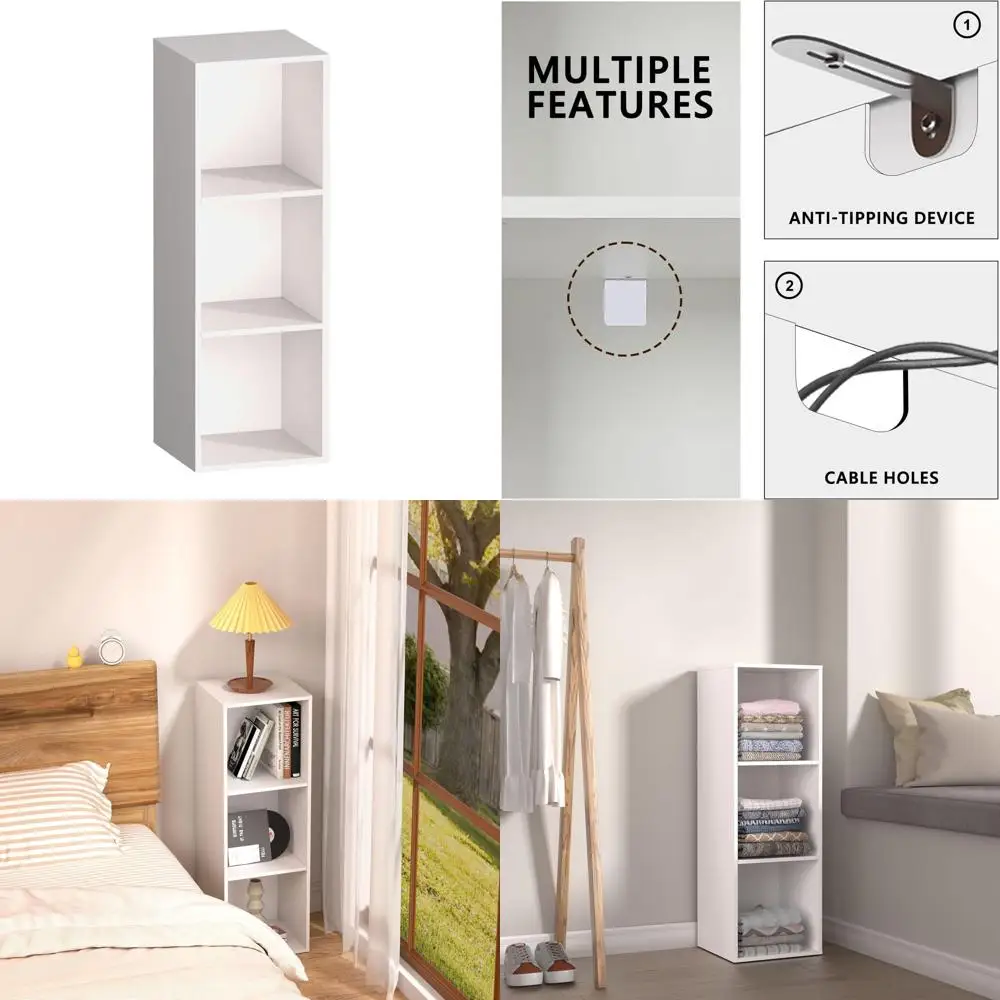 

Трехуровневый белый органайзер-куб с открытыми полками для дома, офиса или демонстрации