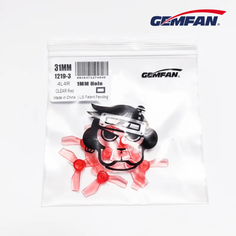 4Pairs 8pcs 1mm 3-Blade Gemfan 1219 1.2x1.9x3 31mm Hollow cup brushless motor CCW/CW propeller RC Drone airplane parts