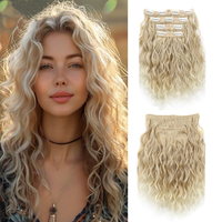 12Inch Synthetic Clip In Hair Extensions Hair 4 PCS Set Wavy Curly Hair Extension Synthetic Hairpieces For Women Girls