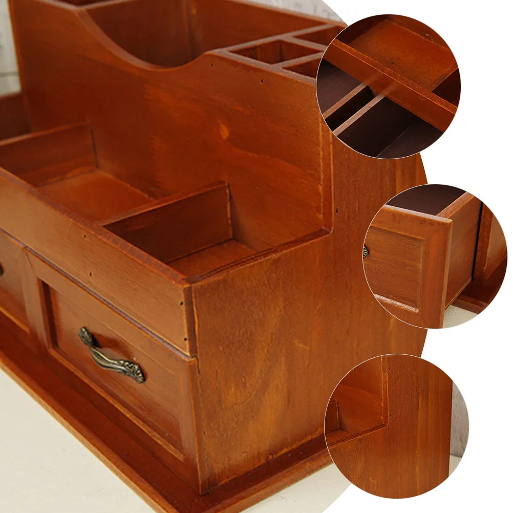 

Drawer Type Storage Box Vintage Wooden Organizer Pine Wood Dresser Makeup Vanity Bedroom Living Room Office Space