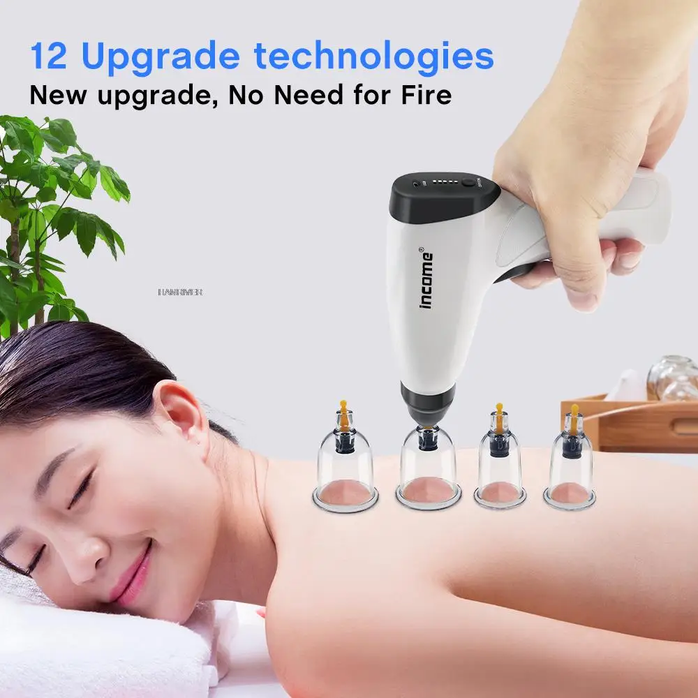 24 Cans Electric Vacuum Cupping Glasses body Massager Suction Cups jar Set Acupuncture Apparatus Therapy Relax Massage