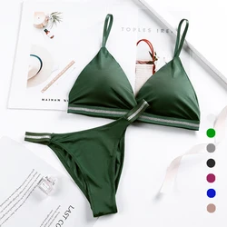 Women Seamless Bra Set Sexy Thong Low Waist Panties Wire Free Bra Bralette Lingerie Brassiere Ice Silk Female Underwear Set