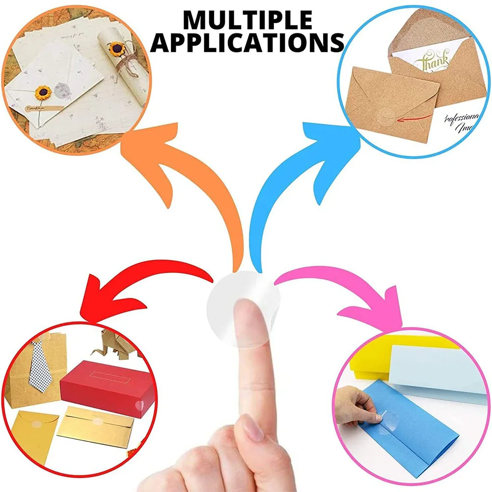 

500pcs Round Clear Stickers 5cm Self Adhesive Dot Labels for Bedroom Envelope Seal Retail Package Transparent Circle Storage