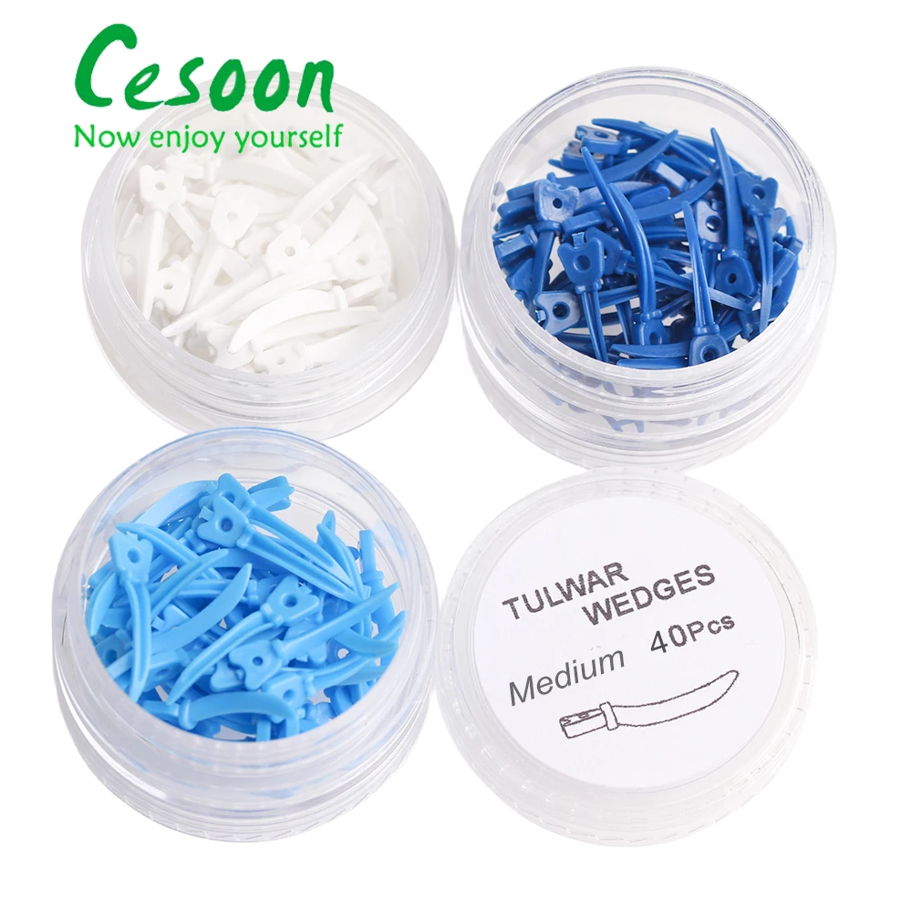 40Pcs/Box Dental Wedges Disposable Medical Plastic Tooth Gap Sectional Matrix Refill Diastema With Hole Oral Dentistry Materials