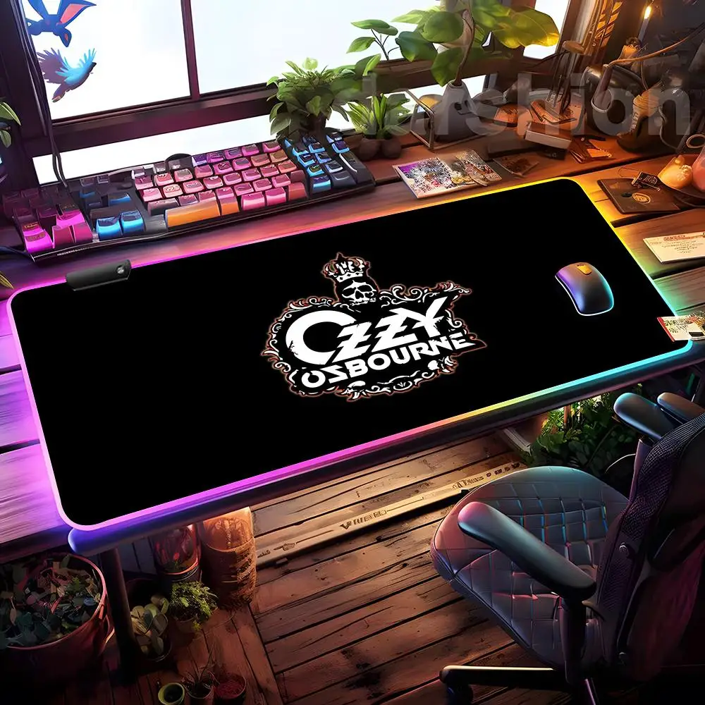 

Singer Ozzy Osbourne Mouse Pad Mousepad HD Printing Computer Gamers Locking Edge Non-slip RGB Mouse Pad XXL90x40cm Keyboard PC D