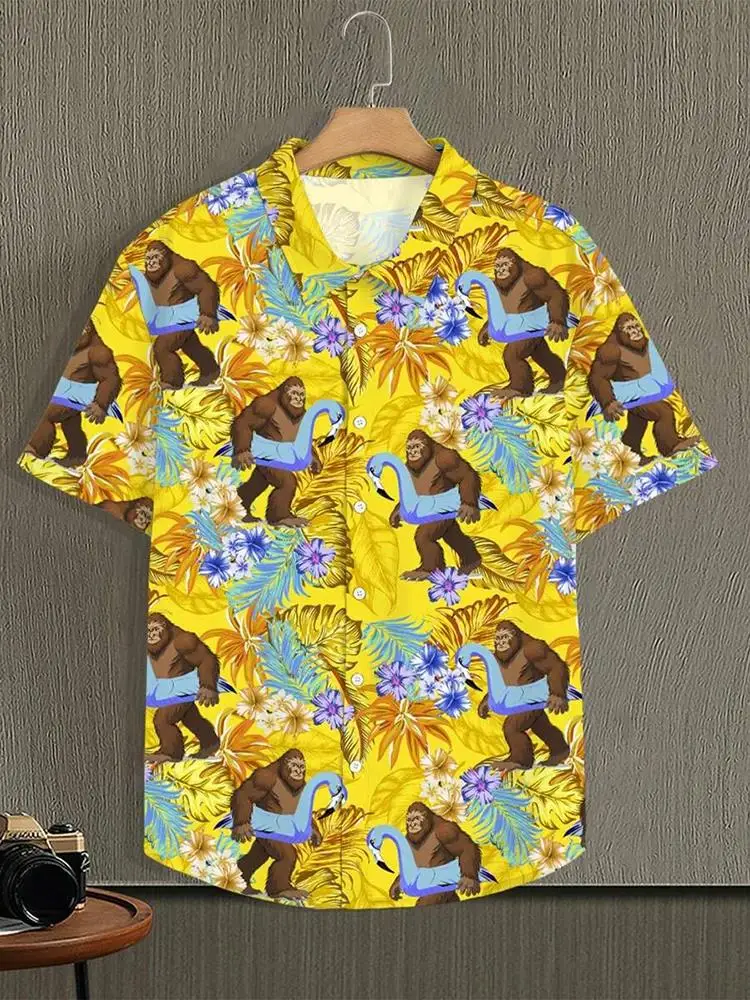 

Men's Shirt Hawaiian Beach Party Fashionable Casual Men's Short-sleeved Shirt Summer New Daily Comfort 3D Printed Men's Shirt