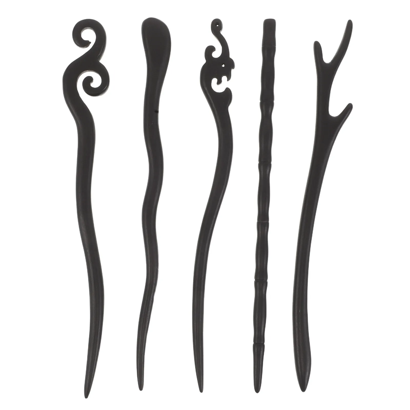 

Набор из 5 китайских заколок для волос: винтажные деревянные шпильки ручной работы в стиле ретро для женщин, для причесок Ханьфу и свадебных укладок, минималистичный дизайн