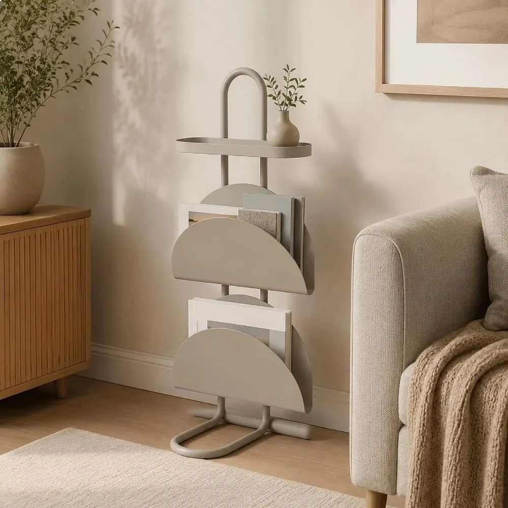 Magazine Rack Table Easy to Move Sofa Side Storage Table Bedside Shelf Stand Modern Design Home Furniture for Living Room