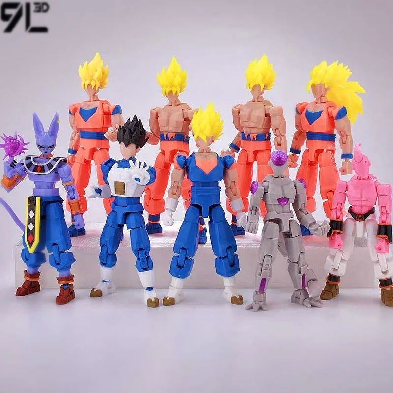 

9l3d Printed Dragon Ball Son Goku Vegeta​ Beerus Frieza Anime Lucky13 Dummy13 Titan13 Action Multi-Jointed Figures Movable Toys