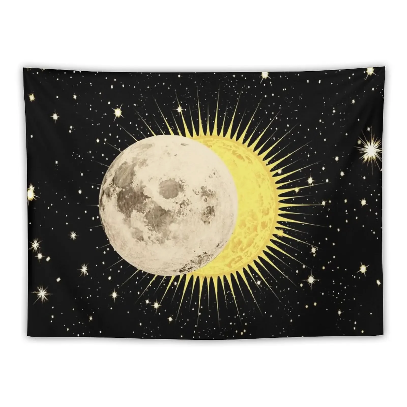 Imminent Eclipse / Sun Moon & Stars Space Astronomy Tapestry Decor Home Room Decore Aesthetic House Decoration Tapestry