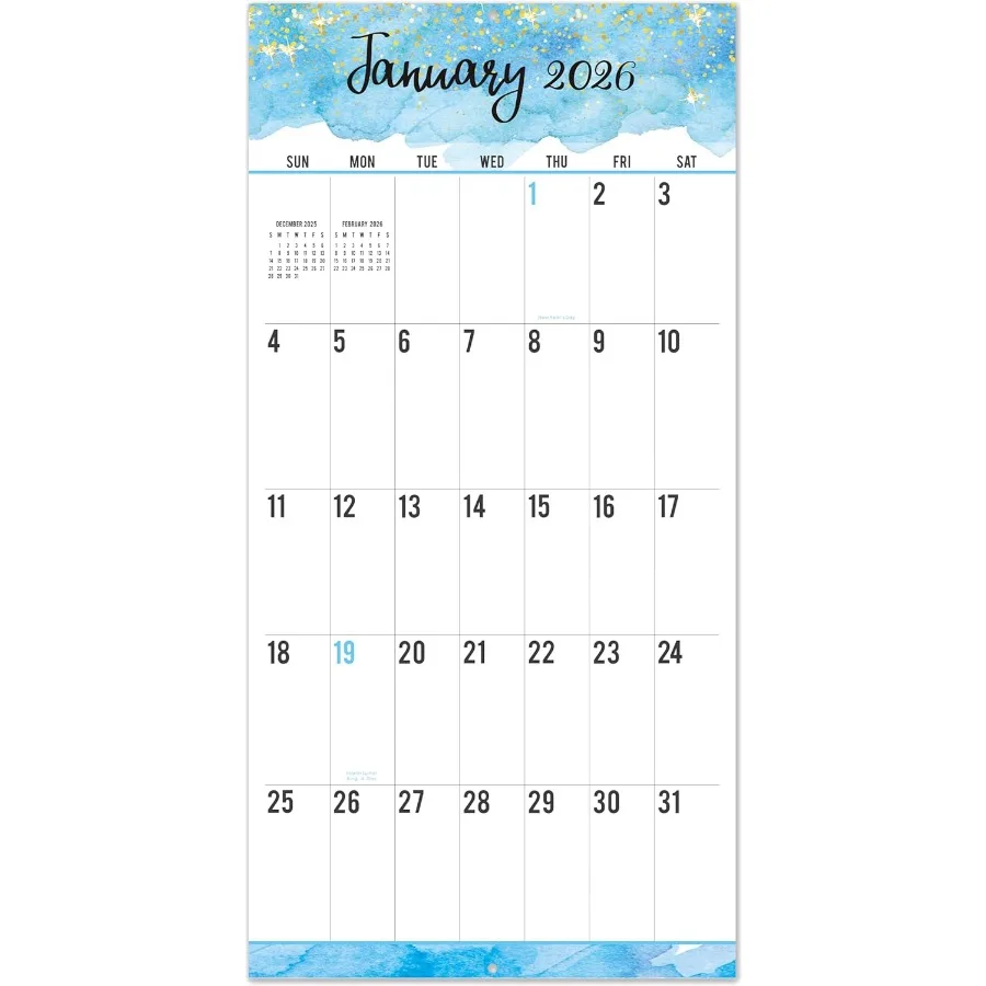 

2026 Wall Calendar 12Month Monthly Wall Calendars Jan. 2026 Dec. 2026 Large Print Big Grid Wall Calendar 2026 12" x 24" Open Th