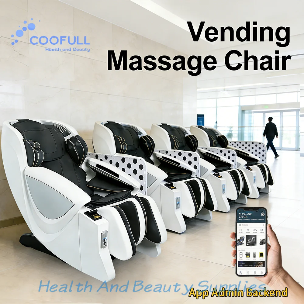Coofull Commercial Use Wear Resistant Appearances Coin and Credit Card Operated Vending Massage Chair for Business Apple Pay