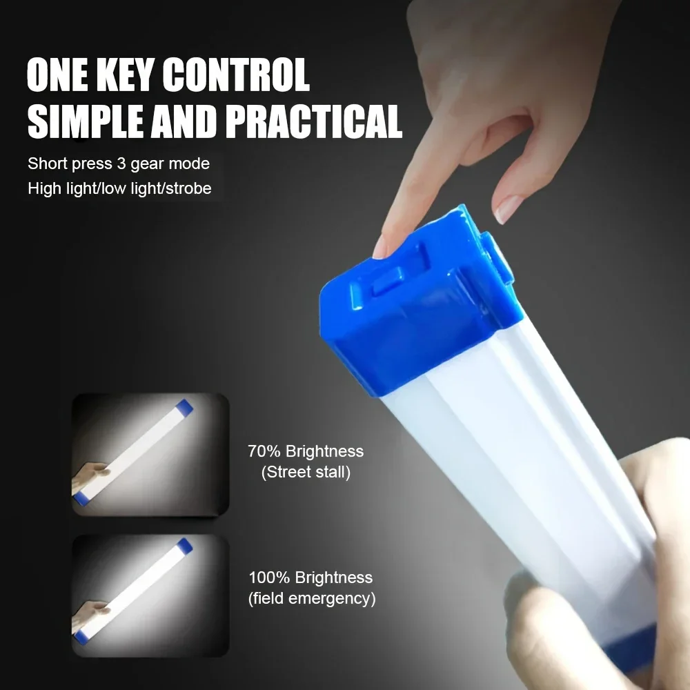 Portable LED Long Strip Emergency Light Rechargeable Outdoor Lighting Camping Work Light MagneticSuspension Portable Light Bulb