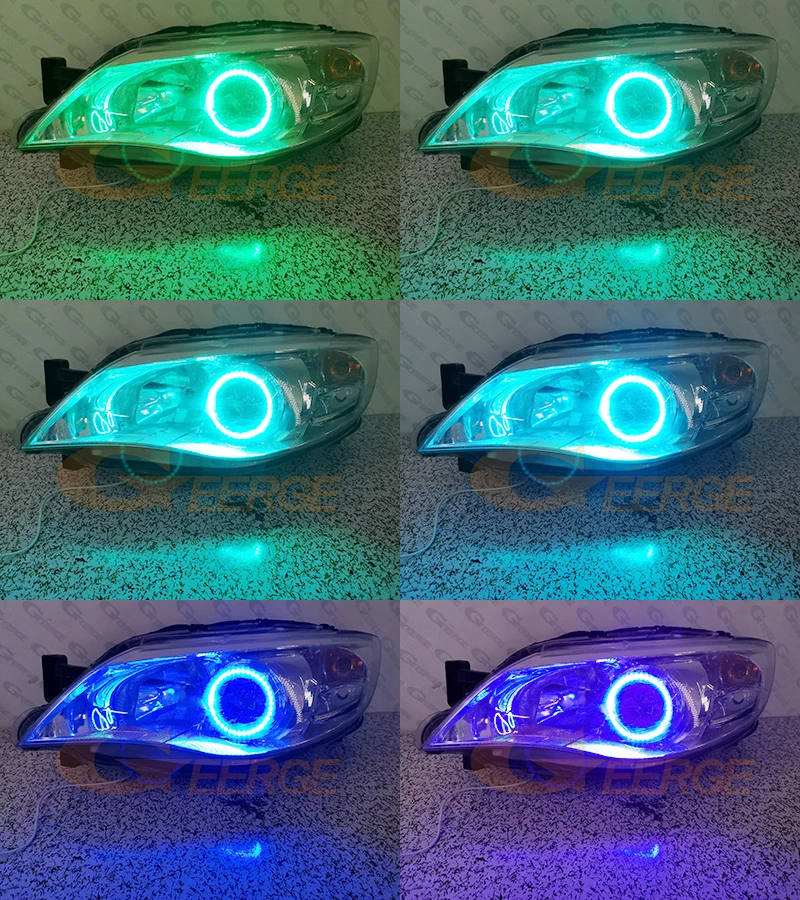 For Subaru Impreza WRX STI 2008 - 2014 BT App RF Remote Control Ultra Bright Multi Color RGB Led Angel Eyes Kit Halo Rings
