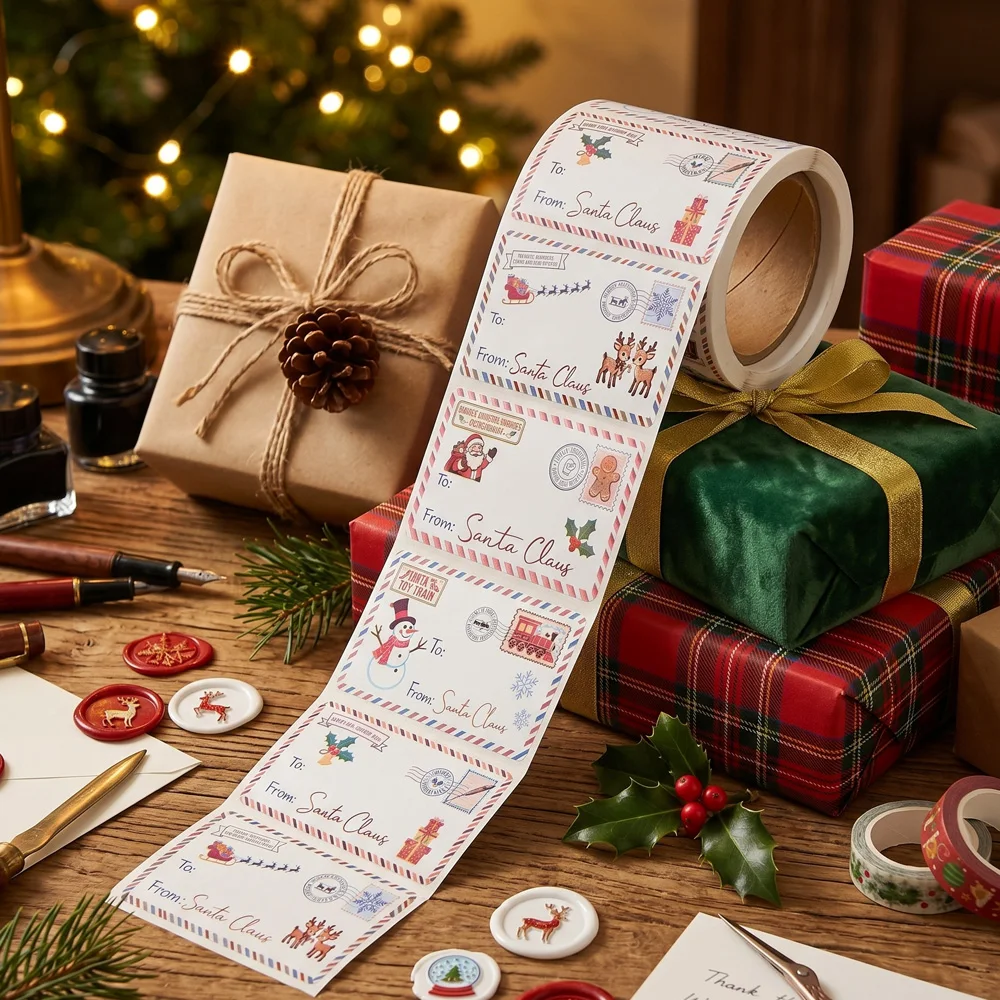 250 Pcs Christmas Tags Self Adhesive Gift Tags for Xmas Presents Christmas Name Labels Stickers for Wrapping Paper Birthday