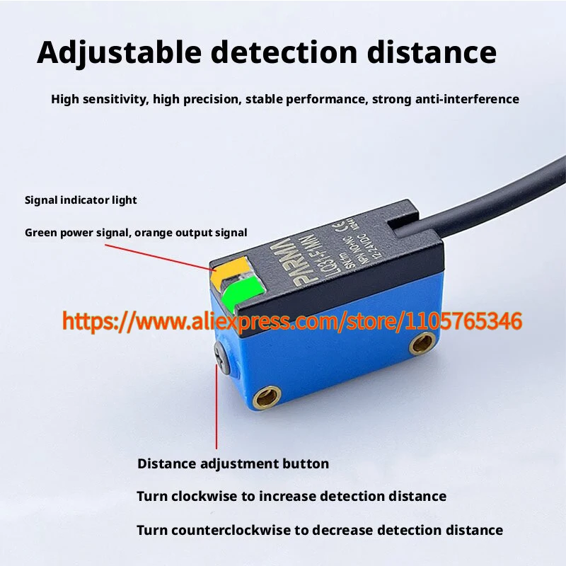 1pcs LQ31-F1MN LQ31-F1MP PARMA Remote Diffuse Reflection Laser Sensor, Visible Infrared Photoelectric Sensor