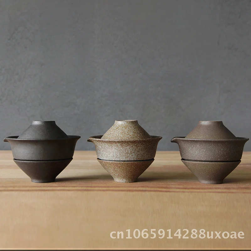 

Stoneware Express Cup Handheld Kung Fu Tea Set Portable Cups One Tea Pot Set Two Office Travel