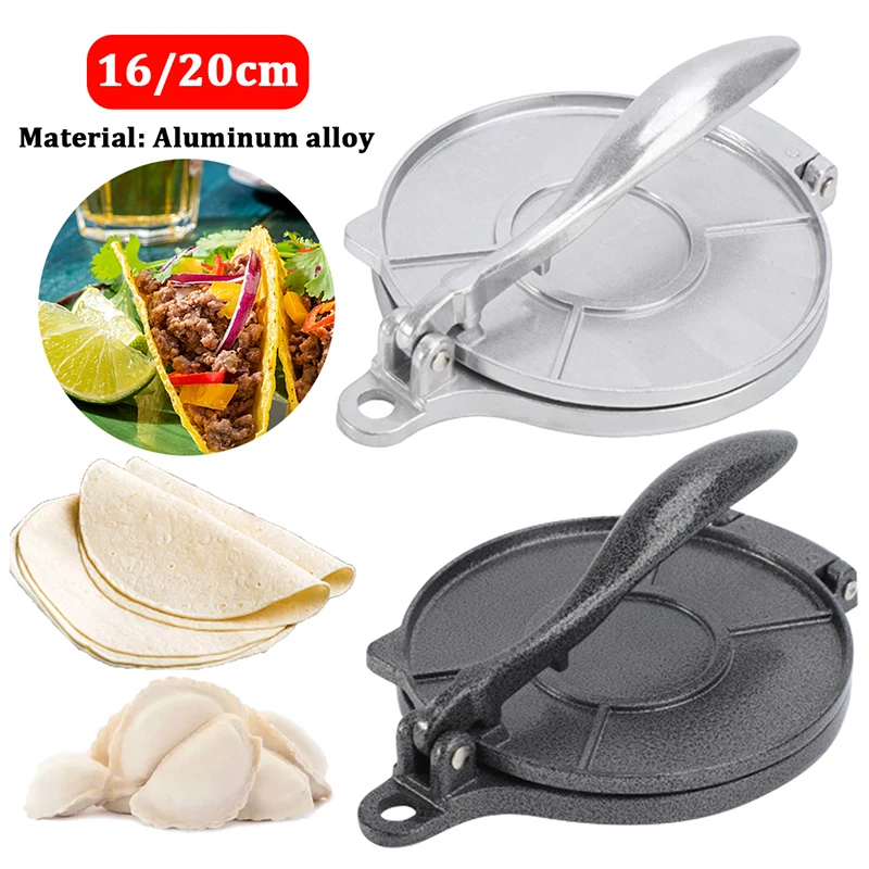 16/20cm Tortilla Press Maker Aluminium Alloy Manual Corn Tortillas Dough Pressing Tools Kitchen Bakeware Cooking DIY Accessories