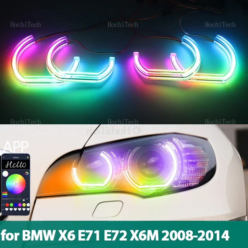 

Для BMW X6 E71 E72 X6M 2008-2014 Последовательное приложение Пульт дистанционного управления в стиле DTM Разноцветные режимы Кольцо Ангельских глаз Светодиодный указатель поворота