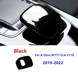 For Mercedes-Benz A Class W177 CLA C118 2019-2022 Carbon Fiber Black Car Gear Shift Knob Head Cover Trim Interior Accessories