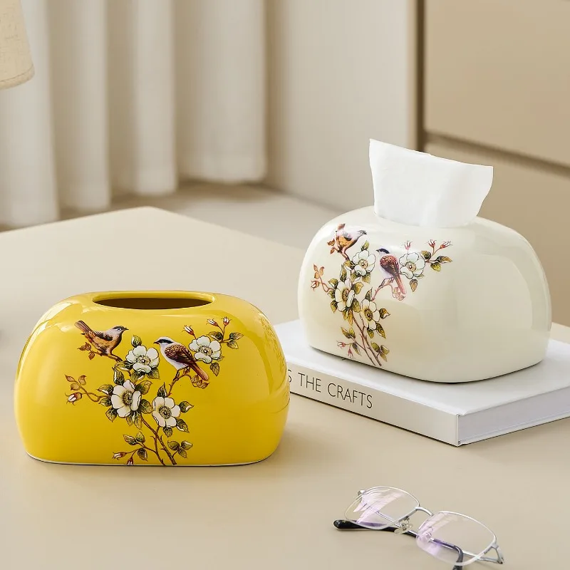 New Chinese ceramic tissue box、 light luxury paper box、 paper box、paper box、 living room coffee table ornament