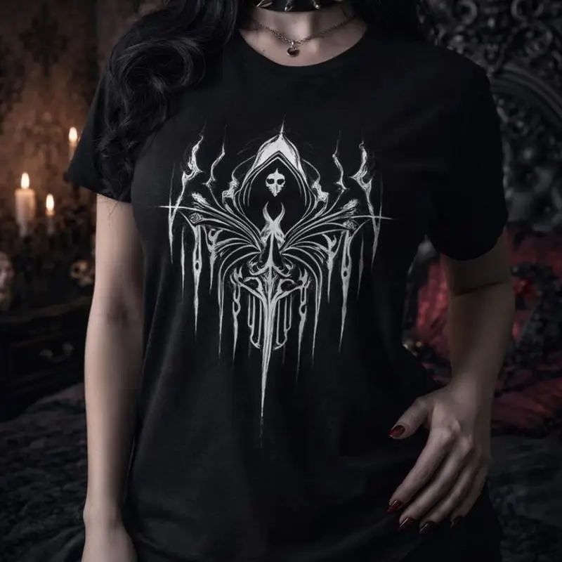 Dark Gothic Reaper Sigil Cyber Sigilism Aesthetic T-Shirt