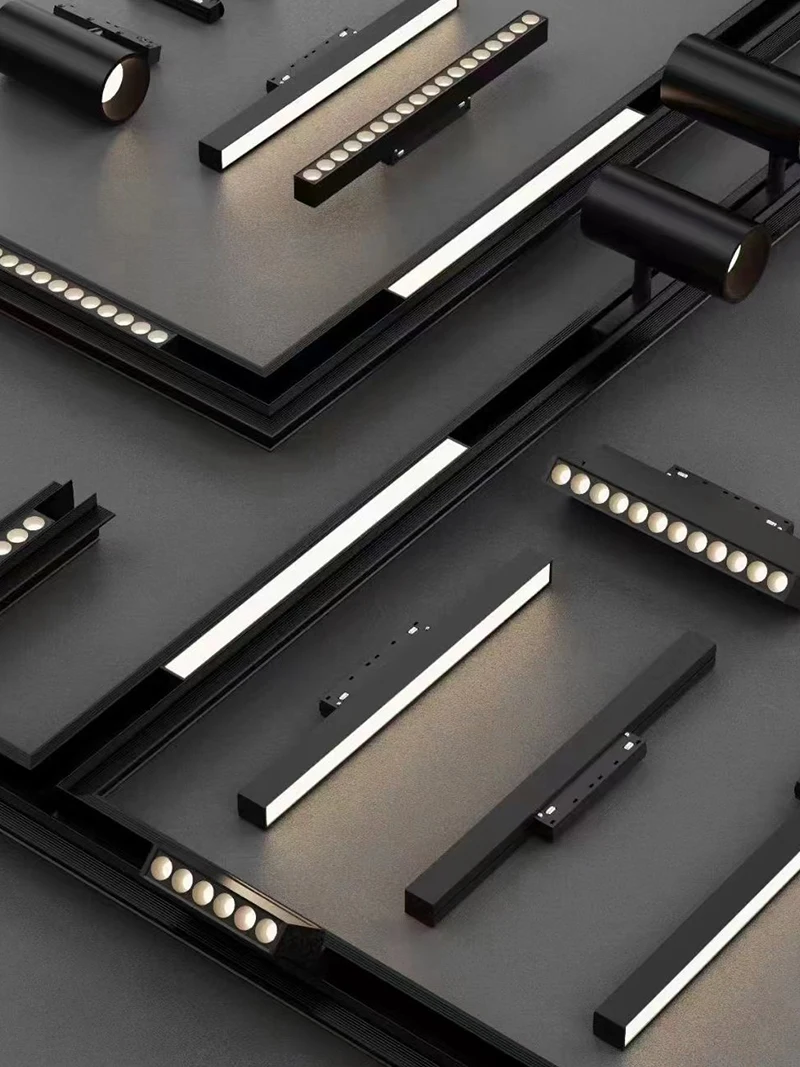 المغناطيسي LED أضواء المسارات نظام 48 فولت الرائد غرف معيشة السقف لا الإضاءة الرئيسية راحة السكك الحديدية الأضواء تويا الذكية زيجبي 3.0