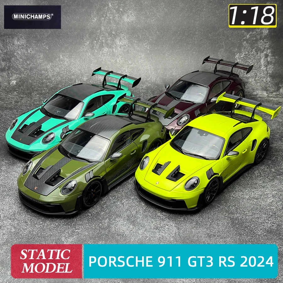 minichamps 1:18 scale New PORSCHE 911(992) GT3 RS 2024 Car model Metal model static decoration Holiday gift collection