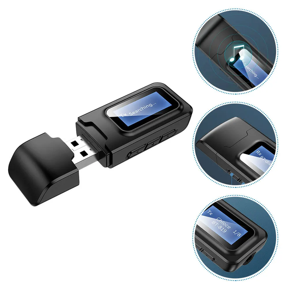 

Wireless 5.0 Audio Adapter LCD Transmitter Wireless Connecting Audio Adapter Portable for Home Car Aux