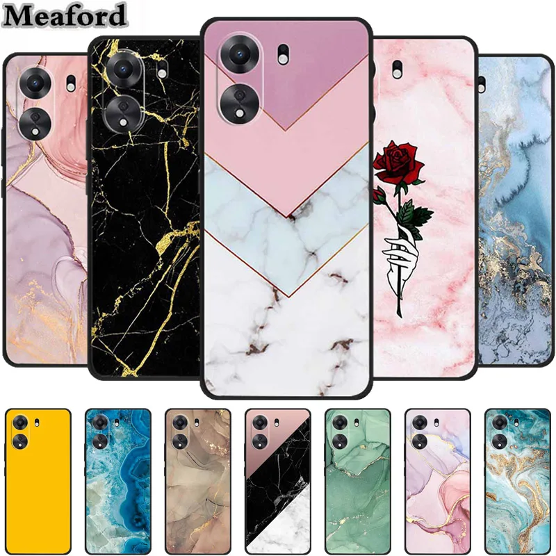 Marble Painted For Redmi 13C 4G Case Soft Silicone TPU Phone Cases Cover Bumper For Xiaomi Redmi13C 13 C Original Colorful Bag