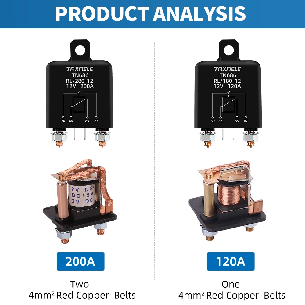 High Current Relay Starting relay 200A 120A 100A 12V 24V Power Automotive Heavy Current Start relay Car relay Truck Motor