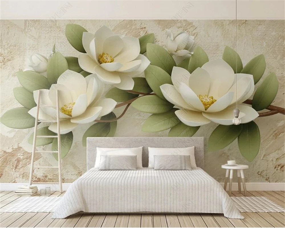 

beibehang Customized modern latest relief silk fabric color carved flowers minimalist bedroom living room background wallpaper