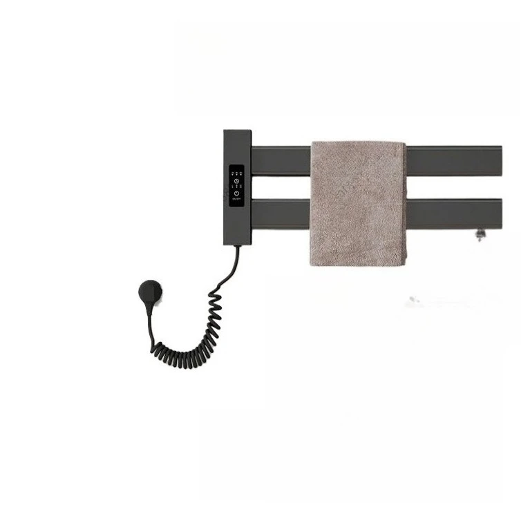 For Smart Thermostatic Heated Towel Rack Space Aluminum No Drilling Foldable Bathroom Towel Warmer Dryer