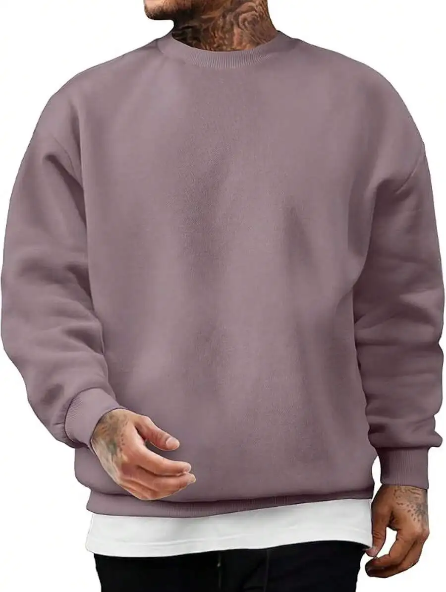

Mens Casual Long Sleeve Crewneck Fleece Pullover Sweatshirt