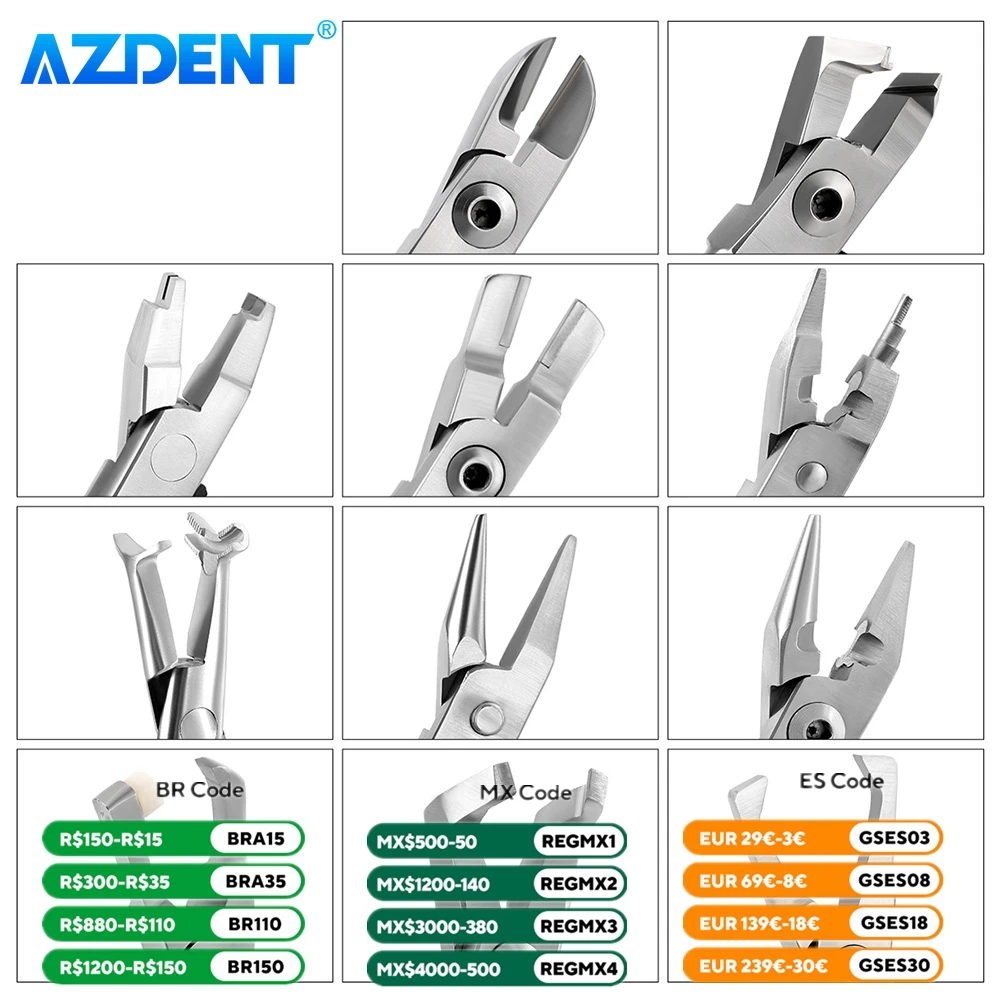 Alicates de ortodoncia Dental, pinzas de laboratorio, alicates de corte de extremo Distal de filamento AZDENT, herramientas de corte de alambre