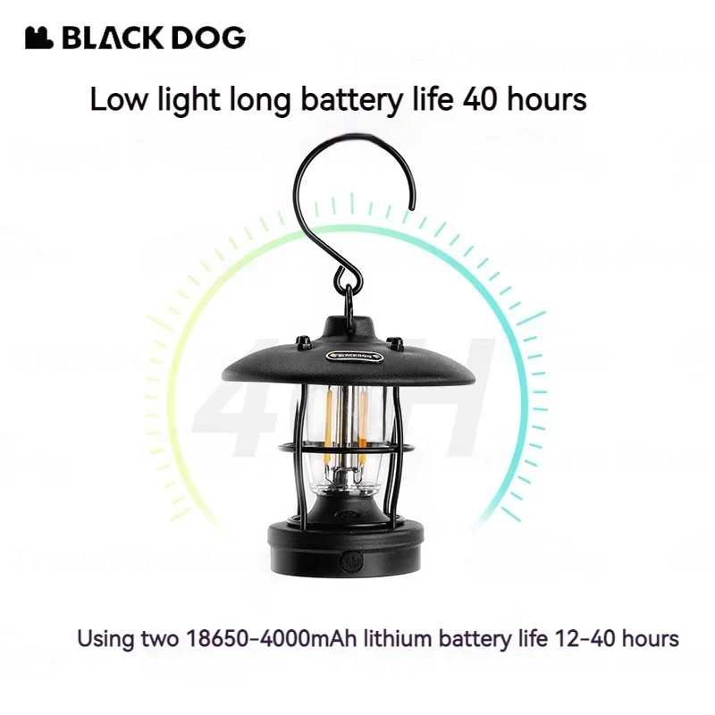 Naturehike BLACKDOG Camping Lantern Rechargeable Light Outdoor Multi-function Tent Portable Picnic Lamp Atmosphere Hanging