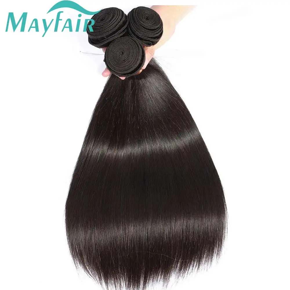 Mayfair Brazilian Hair Bundles Straight Human Hair Weave Bundles Remy Hair Extension Natural Black 8-32 Inches 1/3/4Pcs  12A