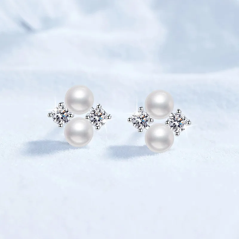 E171  Lefei Fashion Luxury Diamondset Classic Color D Moissanite Clover Flower Earrings Women s925 Sterling Silver Party Jewelry