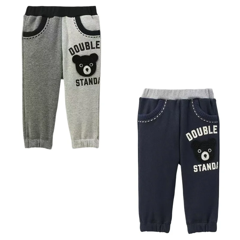 

Autumn Japanese Children's Pants Bear Fleece-lined Sweatpants Baby Clothes Boys Casual Pant Boy Trouser Kids Winter Clothes