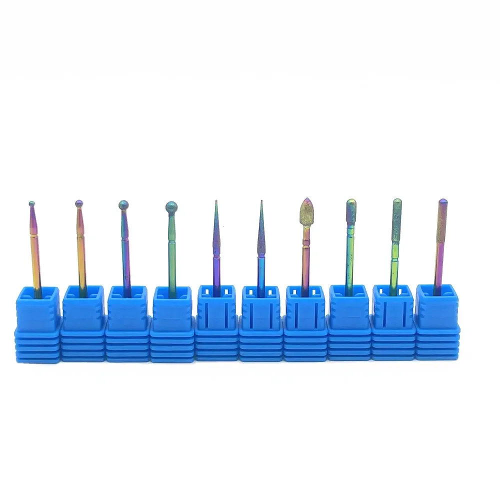 Rainbow Diamond Nail Drill Burr Bits Kleurrijke freesbit voor manicure pedicure gereedschap elektrische vijlen accessoires