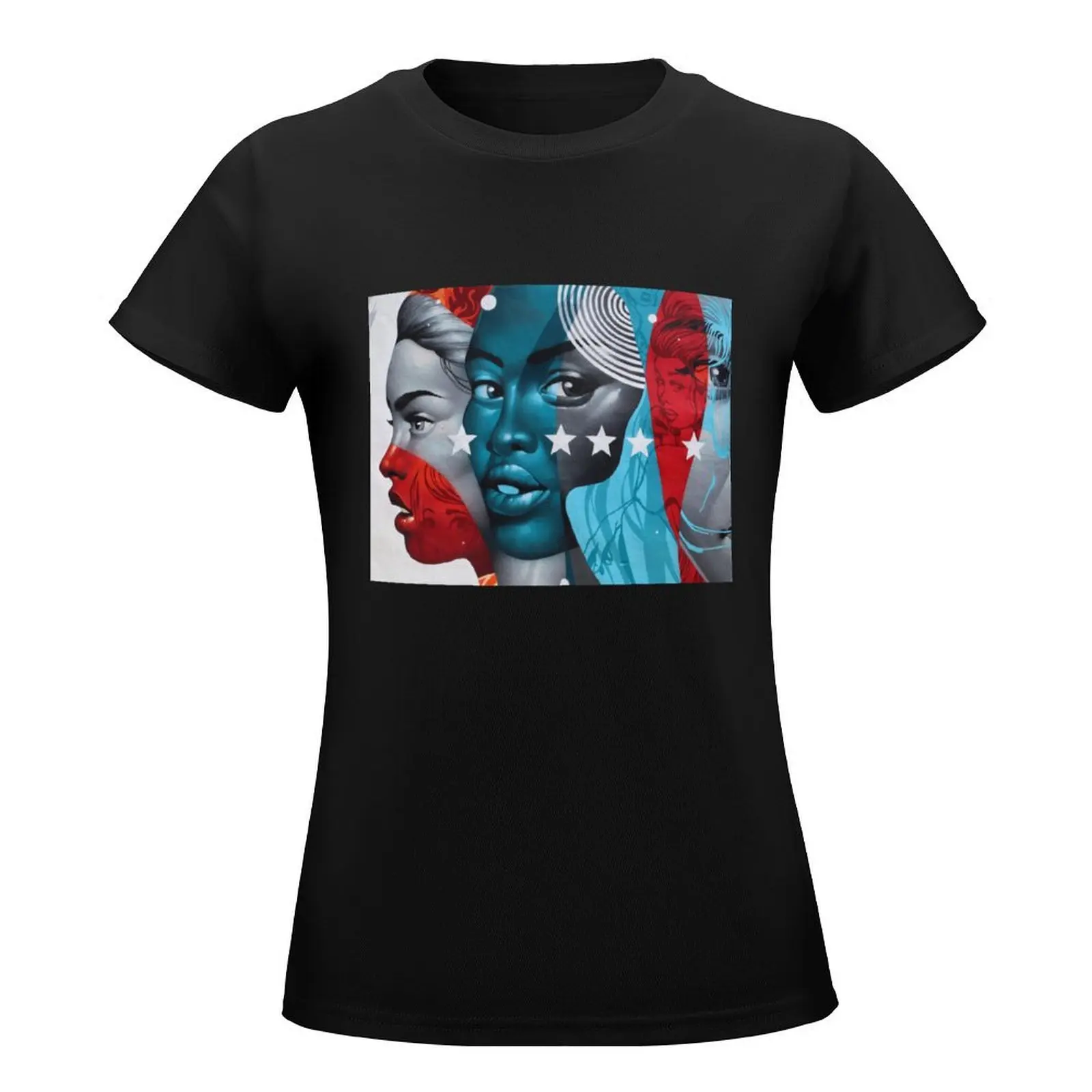 Powerful Women. Wynwood Walls - Urban Graffiti Art Museum Miami. T-Shirt anime clothes korean fashion western t shirts for Women