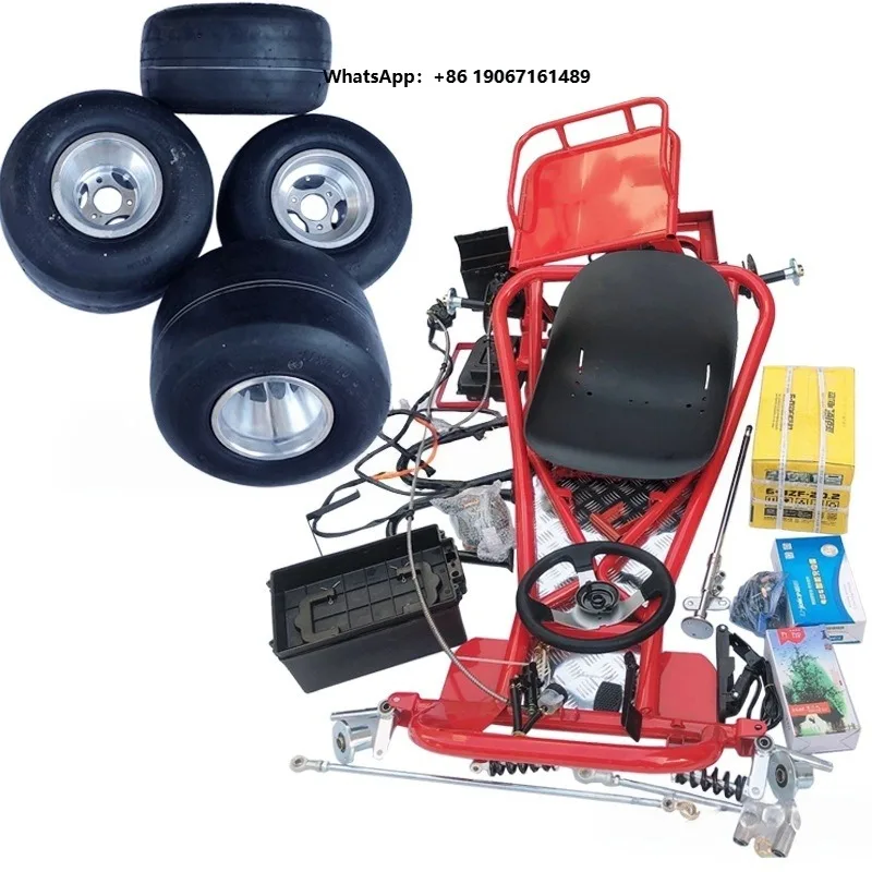 Factory Wholesale Full Set 168CC Modified Four Wheel Motorcycle Drift Go Kart Frame DIY Accessories Electric 5 Inch Tire